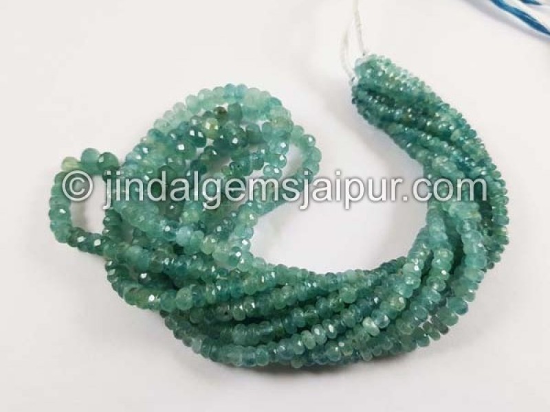 Light Paraiba Grandidierite Faceted Roundelle Beads